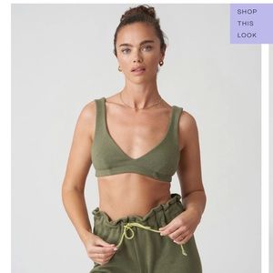 Vintage fleece bralette in basil 🌿